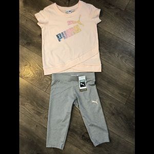 Puma Tee & Leggings Set Size 4 New